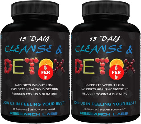 Limpeza Intestinal de 15 Dias Research Labs: Desintoxique seu corpo e melhore sua saúde com este produto de limpeza intestinal eficaz em apenas 15 dias