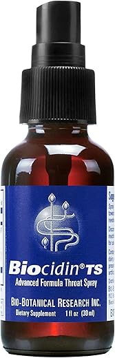 Bio-Botanical Research - Spray de Garganta Biocidin TS – Spray Líquido Imune Clinicamente Pesquisado – Promove Saúde Respiratória