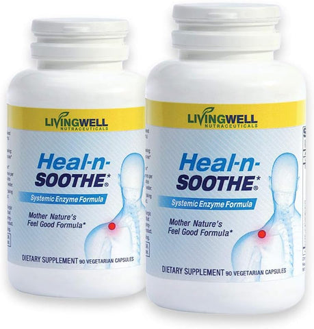 Suplemento Natural de Suporte Articular – Enzimas Proteolíticas para Máximo Suporte Articular e Lombar – 180 Cápsulas para Homens e Mulheres - HEAL-N-SOOTHE