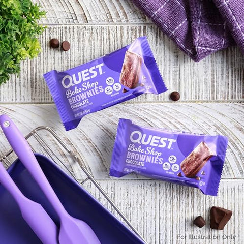 Quest Nutrition - Quest Bake Shop: Brownies de Chocolate, 10g Proteína, 2g Carboidratos Líquidos, 1g Açúcar, 10 Unidades