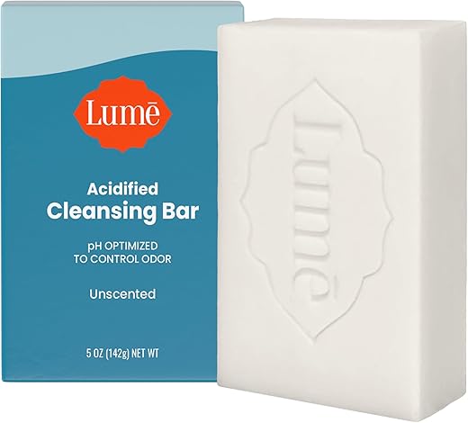 Barra de Limpeza Corporal Acidificada – Controle de Odor por 24 Horas – Remove Odor Melhor que Sabonete – Fórmula Hidratante – Sem SLS ou Parabenos – Desenvolvida por Ginecologistas – 140g - Lume