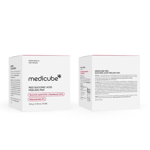 medicube Toner Pads Red Succinic Acid Panthenol Facial Peeling Pad | Exfoliating Toner Pad for Breakout-Prone Skin | Niacinamide, AHA, BHA, and Soothing Panthenol - Non-Comedogenic, 70 Pads (1 Pack)