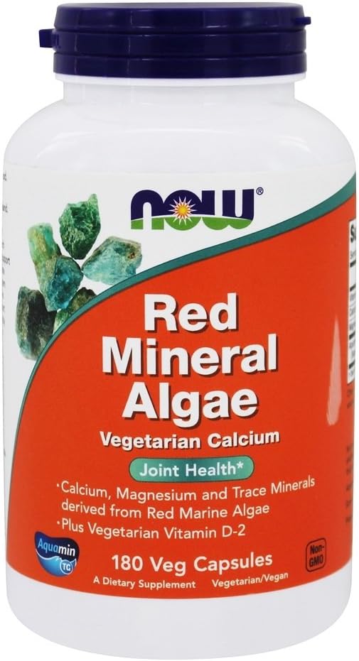 Cálcio Vegetariano de Algas Vermelhas – 180 Cápsulas Vegetarianas - NOW Foods