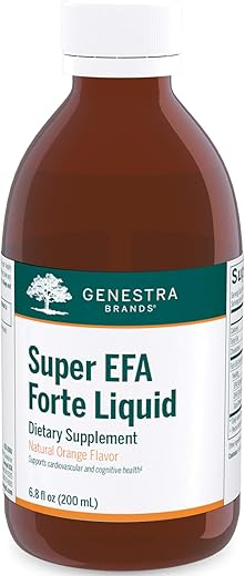 Super EFA Forte Líquido | Fórmula de Óleo de Peixe para Apoiar a Saúde Cognitiva, Cardiovascular e Articular | Sabor Natural de Laranja | 200 ml - Genestra Brands