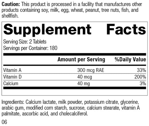 Standard Process Inc. - Cataplex D Standard Process – Suporte Imunológico, Saúde Digestiva, Fortalecimento Ósseo com Colecalciferol, Lactato de Cálcio e Ácido Ascórbico – Vegetariano – 60 cápsulas