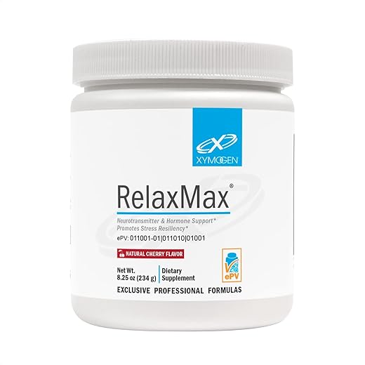 RelaxMax Drink Mix – Suporte Hormonal para Relaxamento e Resiliência ao Estresse – Pó de Magnésio com Myo-Inositol, GABA, L-Theanine – Sabor Cereja para Suporte de Humor - XYMOGEN