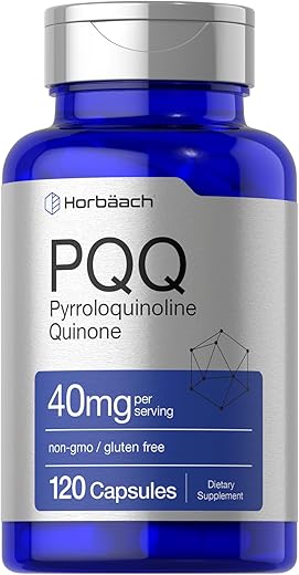 PQQ 40 mg | 120 Cápsulas | Máxima Potência | Suplemento Livre de OGM e Glúten | Sal Dissódico de Pirroloquinolina Quinona - Horbäach