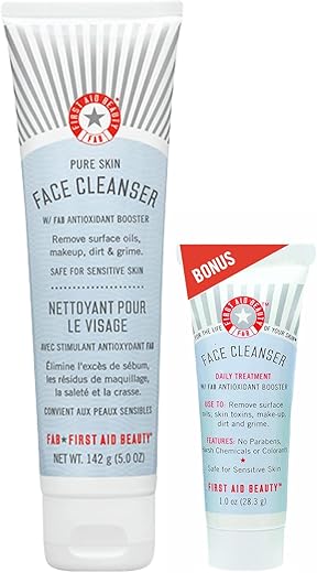 Kit de Limpeza Facial para Pele Sensível – Cleanser Suave – 150ml + 30g - First Aid Beauty