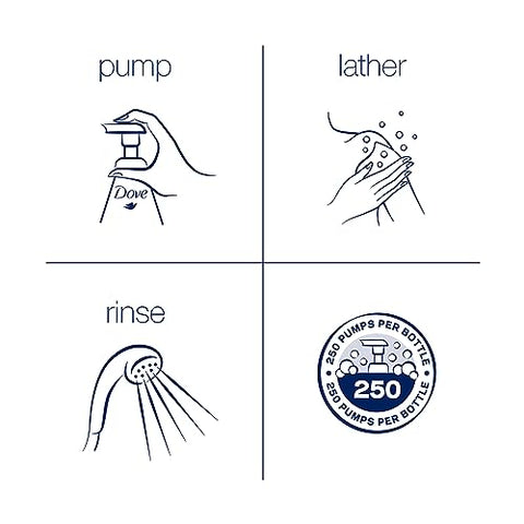 Espuma Instantânea para o Corpo, Hidratante Profundo que Limpa Efetivamente e Nutre a Pele, Branco, 4 Unidades de 400ml - Dove