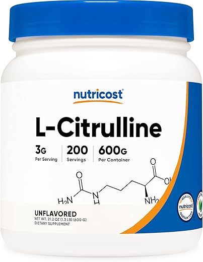 L-Citrulline Pura em Pó (600g) – Aumente a Performance Física - Nutricost