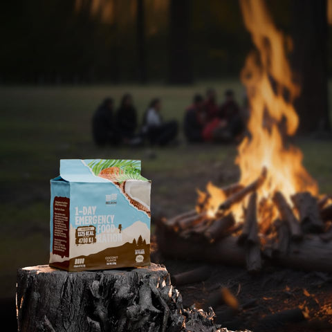 Beleon Goods For Life - Kit de Sobrevivência Militar 2024 – Barras de Biscoito de Coco MRE para Emergências – Suprimento Alimentar para 7 dias – Vida Útil de 20 Anos – Equipamentos para Camping e Trilhas