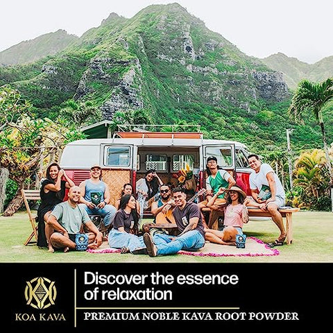 Vanuatu Koa Kava em Pó – Chá de Kava Premium Noble Waka feito a partir de Raízes Laterais em Vanuatu para Relaxamento Autêntico. Embalagem de 454g