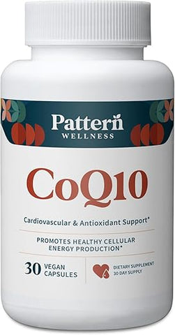CoQ10-200mg Ubiquinona com Extrato de Pimenta Preta Bioperina – Cardiovascular - Pattern Wellness