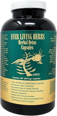 Ever Living Herbs - Herbal Detox 300 Cápsulas – Desintoxicação Natural para uma Vida Saudável
