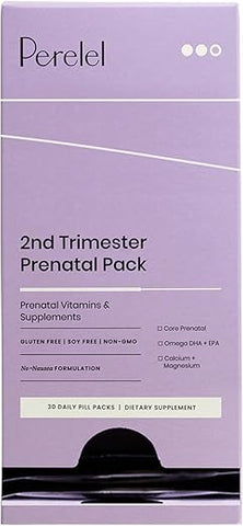 2º Trimestre – Vitaminas Diárias para Gestantes – Ômega DHA, Cálcio e Magnésio para Mulheres – Vitaminas para Mulheres Livres de Soja e Não-OGM (30…) - Perelel