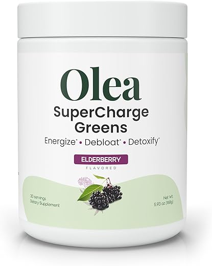 Supercharge Greens Powder – Mistura de Super Alimentos com Linhaça, Spirulina, Clorela, Cevada – 100g - Olea