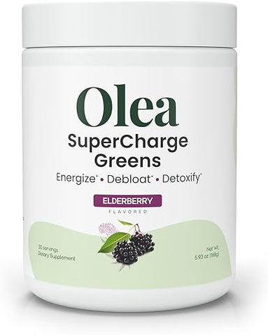 Supercharge Greens Powder – Mistura de Super Alimentos com Linhaça, Spirulina, Clorela, Cevada – 100g - Olea