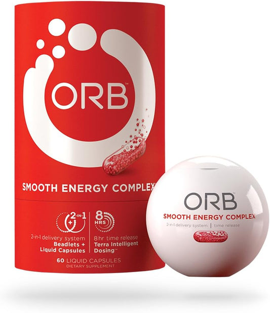 ORB Wellness - ORB Smooth Energy Complex – Fórmula Energética de Óleo MCT para Absorção Mais Fácil | Proporciona Energia Suave Sustentada, Suporta um Estado Mental Alerta, Beadlets de Liberação Gradual para