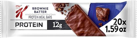 Barras de Proteína Special K, Substituto de Refeição, Lanches Proteicos, Massa de Brownie (20 Barras)