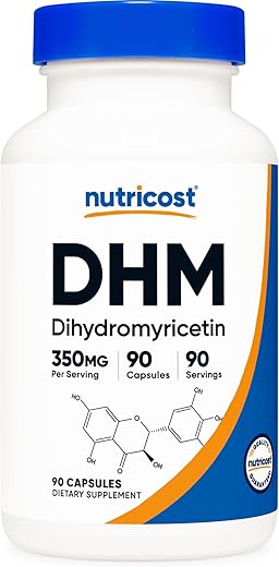 Dihydromyricetin (DHM) Cápsulas 350mg, 90 Unidades – Vegano, Não-OGM, 90 Porções - Nutricost