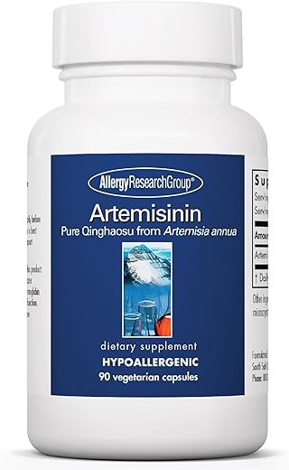 Artemisinina Allergy Research Group – Suporte para o Trato Gastrointestinal, Qinghaosu Puro de Artemisia annua, Livre de Tujona, Cápsulas Vegetarianas – 90 Unidades