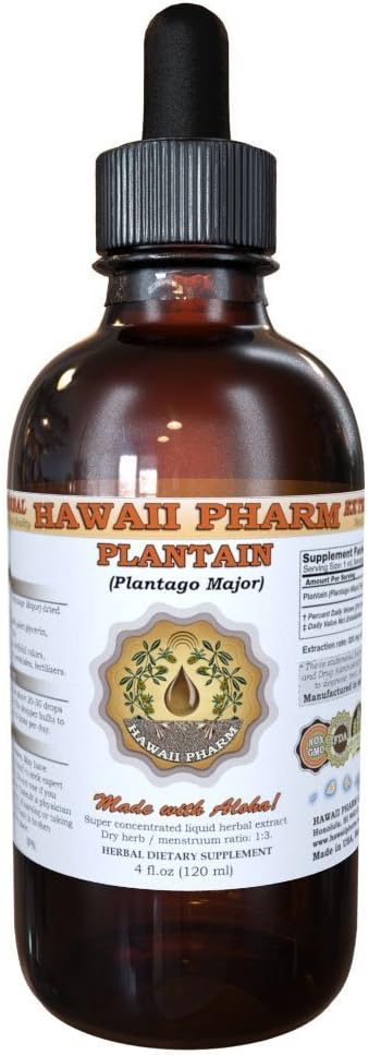Extrato Líquido de Plantago Major, Tintura Herbal, Hawaii Pharm, EUA, 60 ml