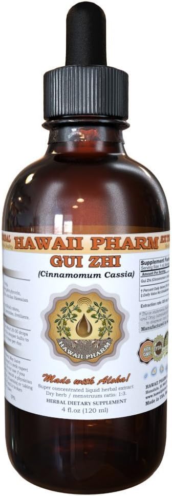 Hawaii Pharm - GUI Zhi Tintura, Canela (Cinnamomum Cassia) Extrato Líquido de Galho, Suplemento Herbal 120 ml