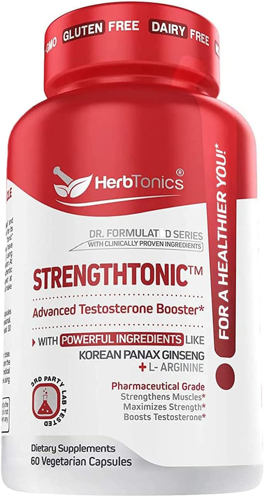 Testosterone Booster for Men – Pílulas para Aumentar Tamanho, Energia e Força – Suplemento de Aumento Masculino – Marca Herbtonics - Herbtonics