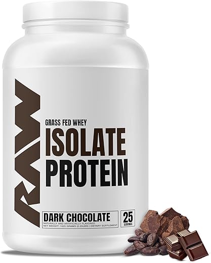Proteína Isolada de Soro de Leite RAW, Chocolate Amargo – 100% Natural para Crescimento Muscular