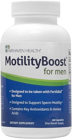 MotilityBoost para Homens | Suplemento Pré-Natal de Fertilidade Masculina para Força de Motilidade | Pré-Concepção para Ele Inclui L-Carnitina, Vitamina B12, B6, CoQ10 e - Fairhaven Health