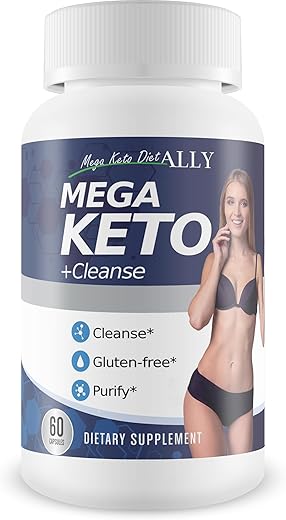 Mega Keto Diet Ally - Mega Keto Diet Cleanse – Reduza o Inchaço Abdominal – Elimine Carboidratos para Apoiar a Limpeza da Cetose – Suporte Digestivo Cetogênico – Limpeza Corporal