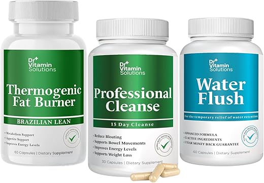 DR VITAMIN SOLUTIONS - Queimador de Gordura Termogênico, Limpeza de 15 Dias, Eliminação de Água, Perda de Peso para Mulheres – Marca do Produto