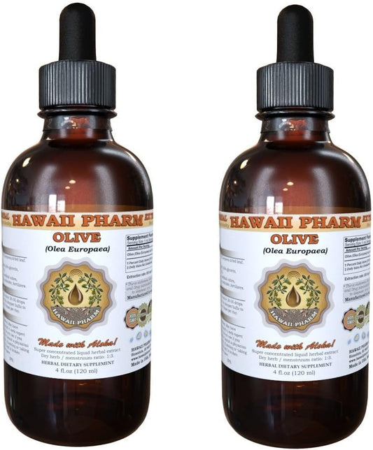 Extrato Líquido de Oliveira (Olea europaea), Tintura Herbal, Hawaii Pharm, EUA, 2×60 ml