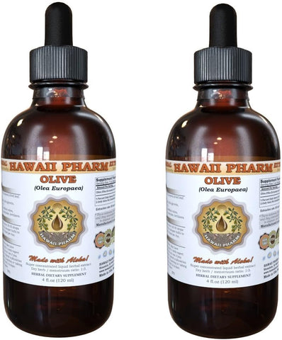 Extrato Líquido de Oliveira (Olea europaea), Tintura Herbal, Hawaii Pharm, EUA, 2×60 ml