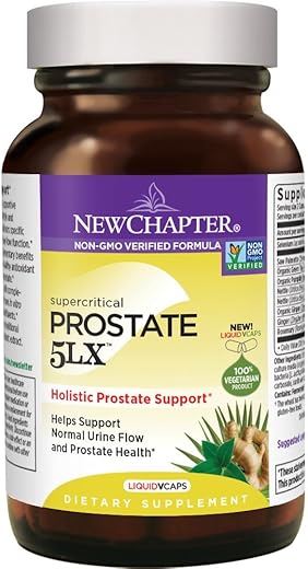 Prostate 5LX – Suplemento Vegetariano com Saw Palmetto e Selênio, 180 Cápsulas - New Chapter