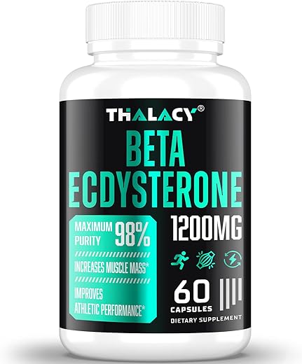 Thalacy - Suplemento de Beta Ecdisterona 1200MG, Pureza Máxima de 98%% para Massa Muscular Magra e Performance Atlética