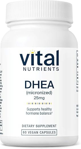 DHEA 25mg | Suplemento Vegano de DHEA Micronizado para Mulheres | 25g - Vital Nutrients