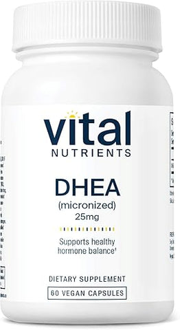 DHEA 25mg | Suplemento Vegano de DHEA Micronizado para Mulheres | 25g - Vital Nutrients