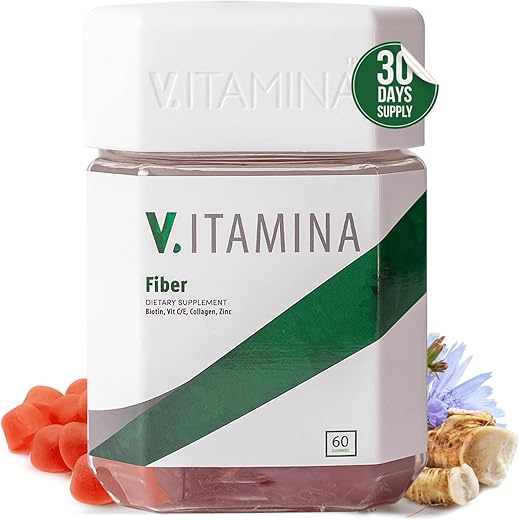 V ITAMINA - Fiber Gummies – Suplemento de Fibra Alimentar 5g para Saúde Digestiva