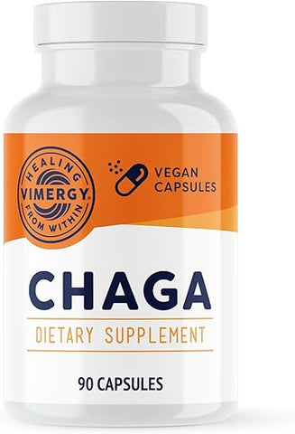 Chaga Cápsulas – Suporte Celular Superfood – Benefícios para a Saúde Cardiovascular – Kosher, Vegano, Sem Glúten – 90 Cápsulas - Vimergy