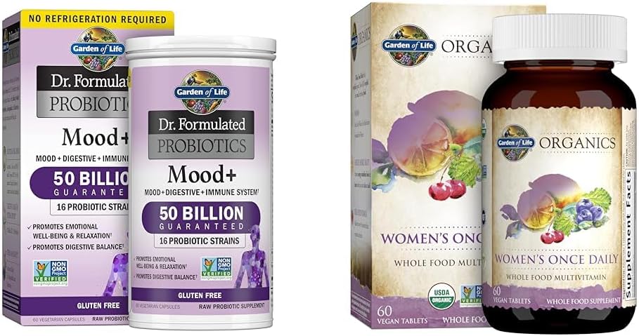 Dr. Formulated Probióticos para o Bem-Estar Emocional com Ashwagandha – Melhore seu Humor e Equilíbrio Emocional - Garden of Life