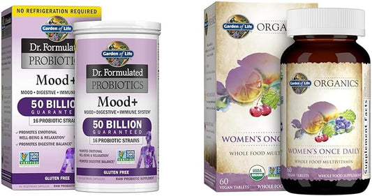 Dr. Formulated Probióticos para o Bem-Estar Emocional com Ashwagandha – Melhore seu Humor e Equilíbrio Emocional - Garden of Life