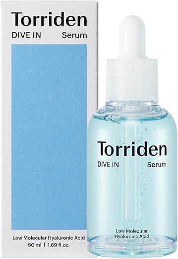 DIVE-IN Serum de Ácido Hialurônico de Baixo Peso Molecular, 50ml | Serum Facial Sem Fragrância para Pele Seca, Desidratada, Oleosa | Cuidados com a Pele Coreanos Veganos, Limpos e Livres de Crueldade - Torriden