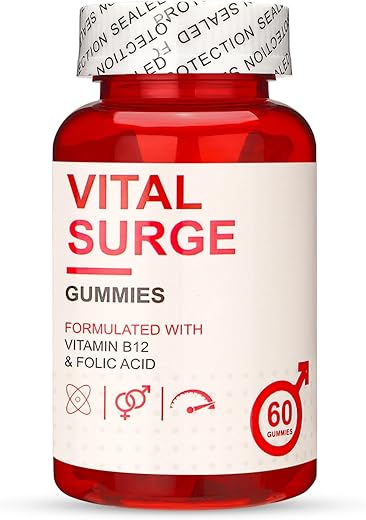 Lmuwecno - Vital Surge Gummies – Fórmula Avançada Extra Forte 1000MG – Gomitas Detox Me – Fórmula Avançada de Força Máxima 1000MG – Suplemento Vitamínico Masculino Mastigável