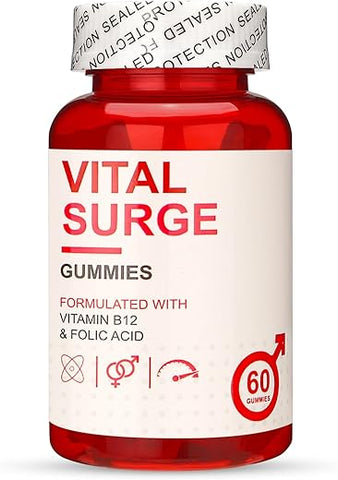 Lmuwecno - Vital Surge Gummies – Fórmula Avançada Extra Forte 1000MG – Gomitas Detox Me – Fórmula Avançada de Força Máxima 1000MG – Suplemento Vitamínico Masculino Mastigável