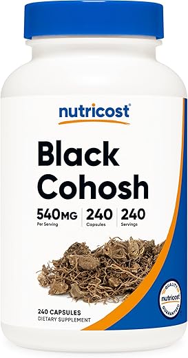 Black Cohosh 540mg – 240 Cápsulas | Sem GMO, Sem Glúten | Marca Nutricost - Nutricost