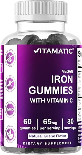 Gomas de Ferro 65 mg para Mulheres – Suplemento de Alta Qualidade - Vitamatic