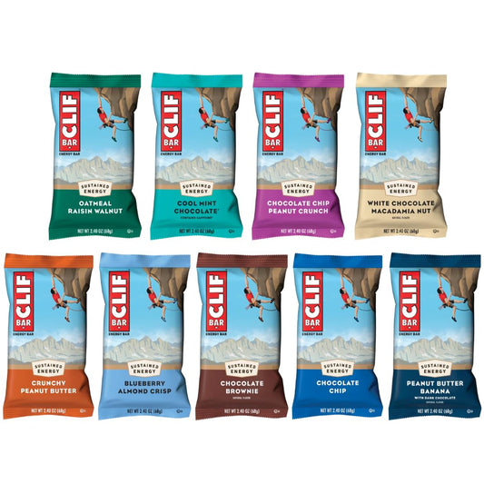 Asmas - Clif-Bars, Barras Energéticas de Proteína 9 Sabores, Pack Variado 9 Unidades, 68g cada, Feitas com Aveia Orgânica, Alimento à Base de Plantas, Vegetariano, Kosher
