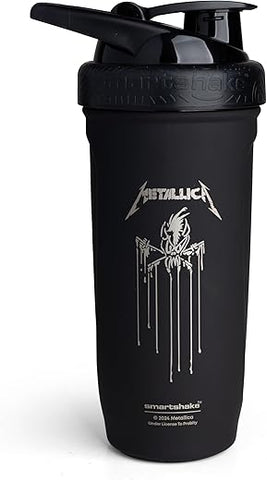 Rockband Reforce Garrafa de Shake de Proteína em Aço Inoxidável 700 ml | 23.5 oz – Tampa Rosqueável à Prova de Vazamentos – Livre de BPA – Não Isolada – Unissex – Logotipo Metallica, Scary Guy - Smartshake