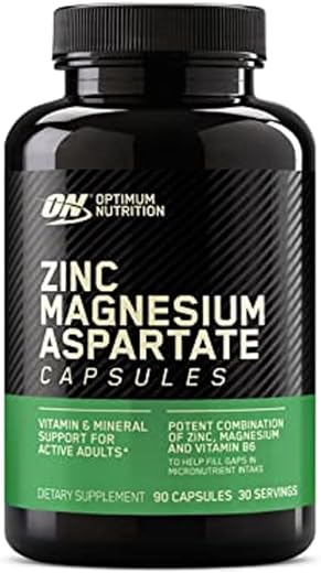 Suplemento Optimum Nutrition para Recuperação Muscular e Resistência, Zinco e Magnésio, 90 Cápsulas